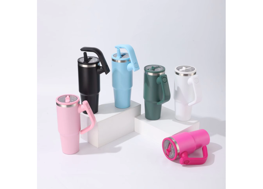The Ultimate Stainless Steel Cup with Rotating Handle – Stylish, Functional, and Made for Movement