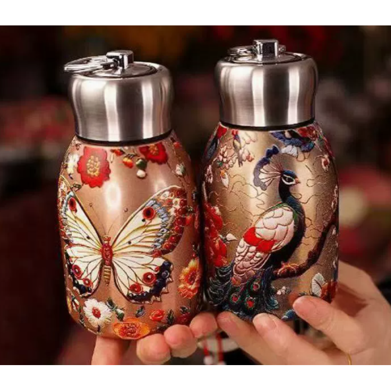 300ml Stainless Steel Portable Ring Pocket Car Cup Leak-Proof Modern Outdoor Printed Business