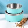 Double Wall 42oz 64oz Metal Pet Feeder Bowl Stainless Steel Wet Food Dispenser Rounded Container for Dog & Cat Wholesale