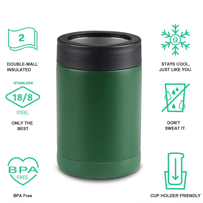 Customizable Logo 12 oz 14 oz 16oz 17oz Double Wall Straight Insulated Beer Cooling Can Cooler Holder Australia USA Japan Cans