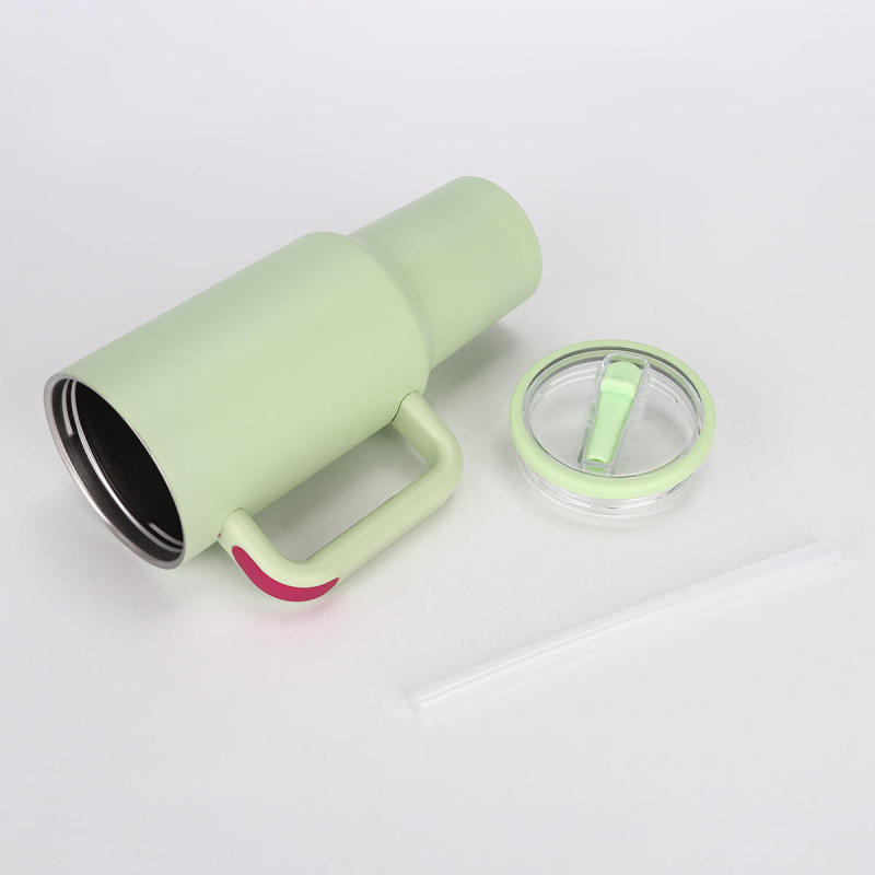 40oz Wholesale Stainless Steel Travel Tumbler with Custom Logo Classic Design Business Gift Mug Handle Straw