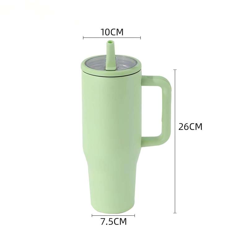 40oz Wholesale Stainless Steel Travel Tumbler with Custom Logo Classic Design Business Gift Mug Handle Straw