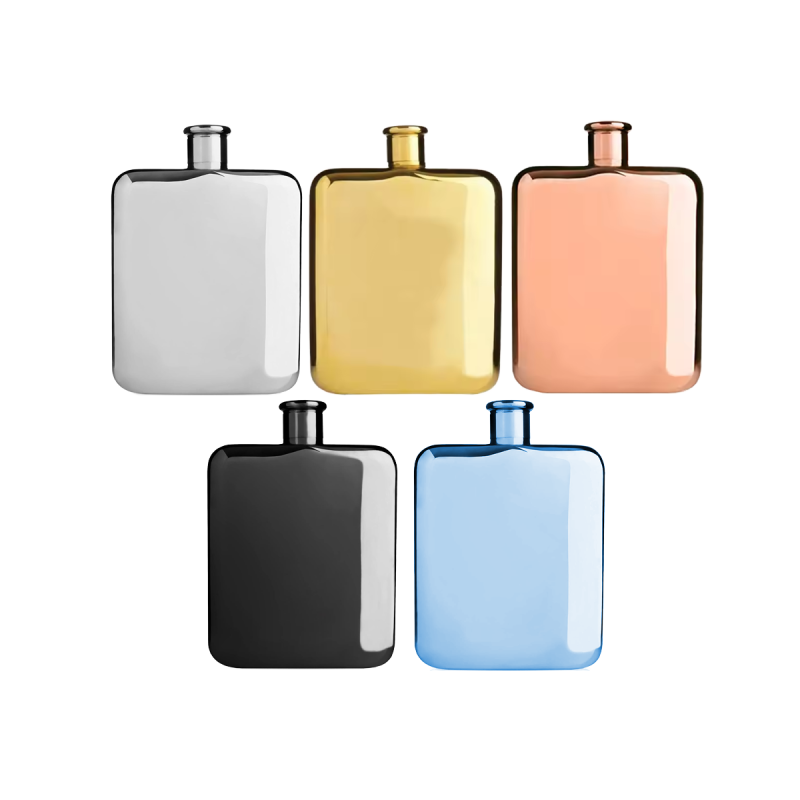 Wholesale 6oz UV Rose Gold Mini Hip Flasks High Quality 304 Stainless Steel Portable Square Pocket Custom Logo for Giveaways