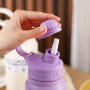 Large Capacity 840ml Vacuum Insulated Stainless Steel Water Bottle with Straw Portable Outdoor Back to School Student Design