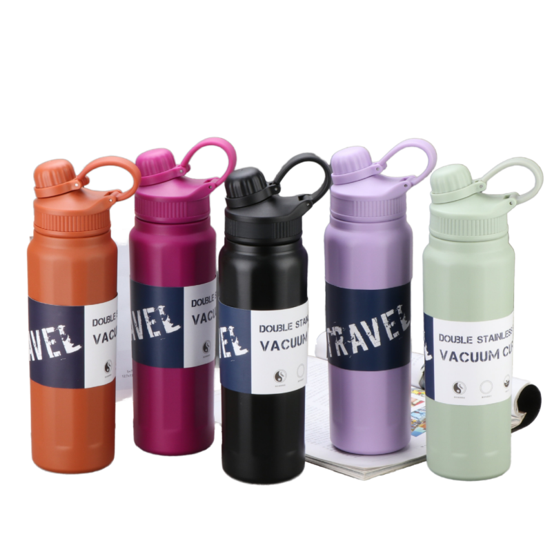Large Capacity 840ml Vacuum Insulated Stainless Steel Water Bottle with Straw Portable Outdoor Back to School Student Design