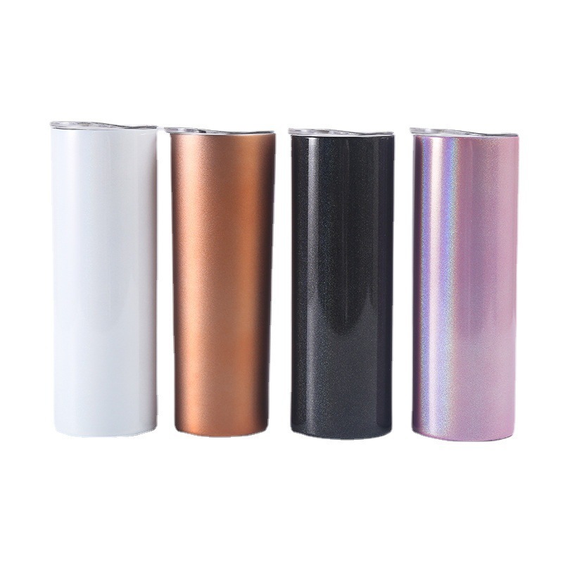 20oz Stainless Steel Glitter Skinny Tumbler for Sublimation Modern Design DIY Printing for Business Gifts Vacuum Bottle