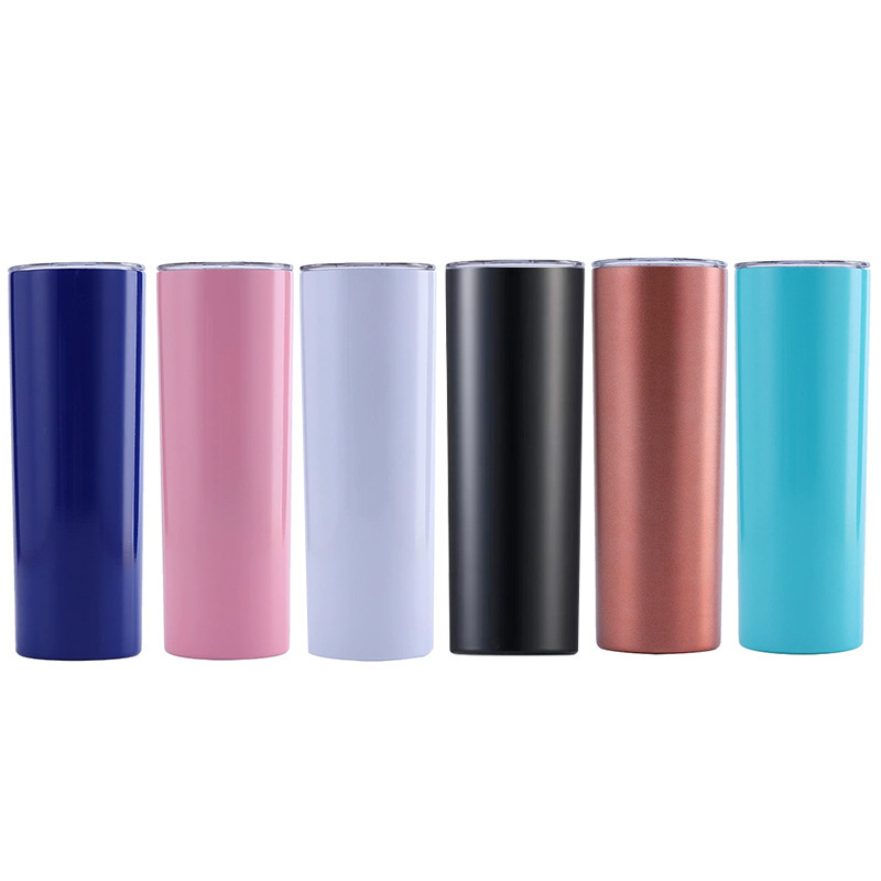 20oz Stainless Steel Glitter Skinny Tumbler for Sublimation Modern Design DIY Printing for Business Gifts Vacuum Bottle