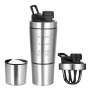 Custom 2 in 1 Shaker Bottle Single Wall Stainless Steel Water Bottle Shakes Protein Bottles Shaker for Gym Outdoor Workout Bars