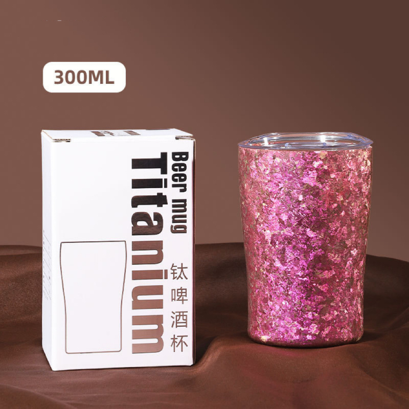 Hot Seller Pure Titanium  Double Layer Vacuum Portable Handy Cup Keep Cold Insulation Customisable Coffee Mug