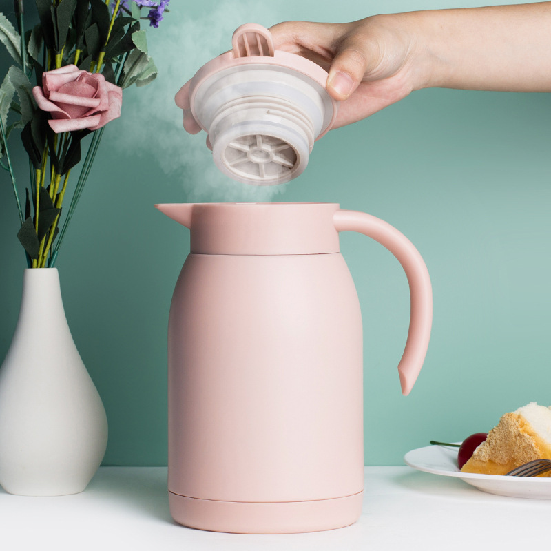 900ml Double Wall Stainless Steel Coffee Carafe Hand-Pressed Insulated Water Jug Classic Design Vacuum Thermos for Tea Pot