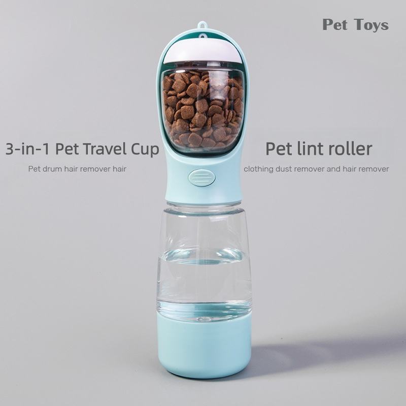 Portable Waterproof Outdoor Pet Companion Cup with 3-in-1 Water Bottle & Food Dispenser for Dogs & Cats