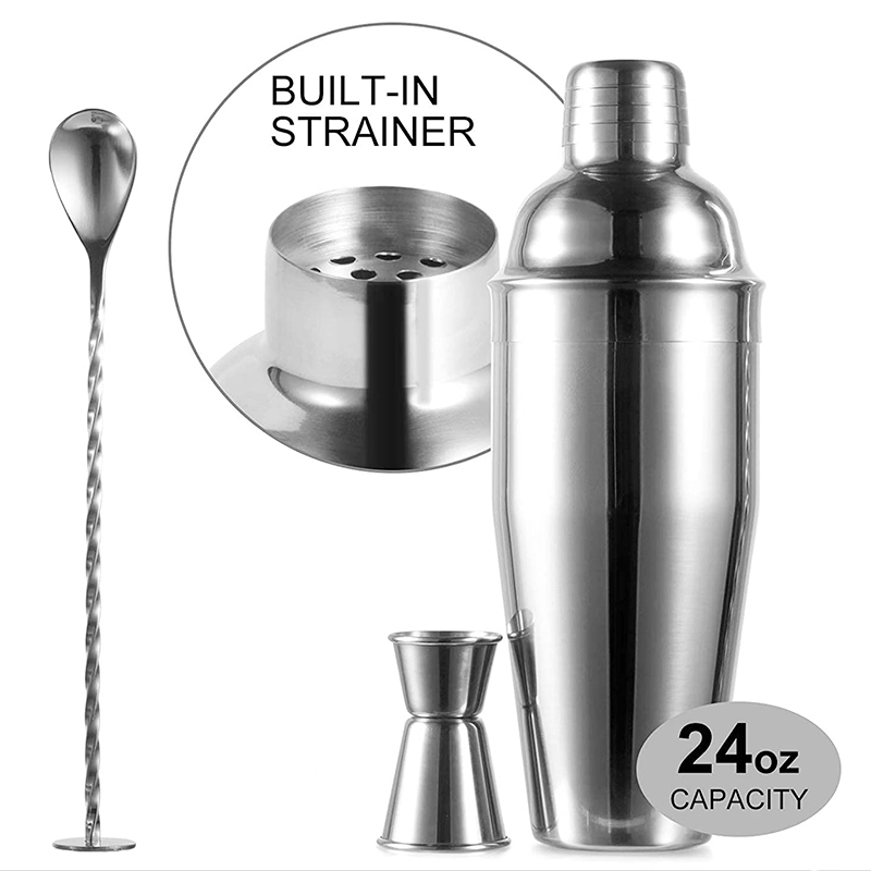 Premium 18oz 25oz Stainless Steel Shaker Set Classic Gin Tonic Juice Milk Tea Cocktail Barware with Custom Logo Metal Bar Tools