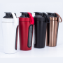 Eco Friendly 700ml Stainless Steel Shakers Bottle With Measuring Window Metal Protein GYM Mixer