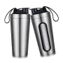 Eco Friendly 700ml Stainless Steel Shakers Bottle With Measuring Window Metal Protein GYM Mixer