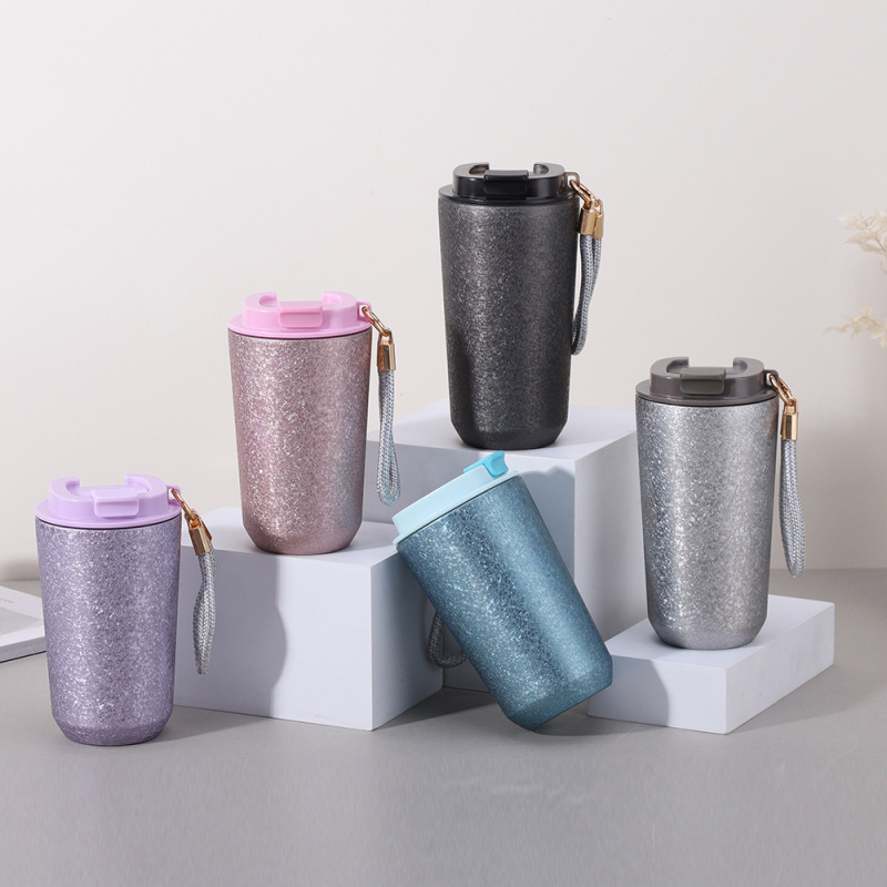 New Fresh Handle Titanium Coffee Cup Thermos Cup Portable Handy Cold Cup Wholesale Factory Insulated Water Bottle