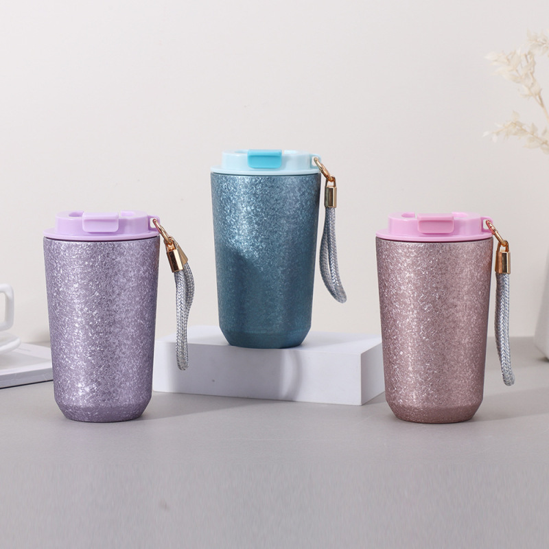 New Fresh Handle Titanium Coffee Cup Thermos Cup Portable Handy Cold Cup Wholesale Factory Insulated Water Bottle