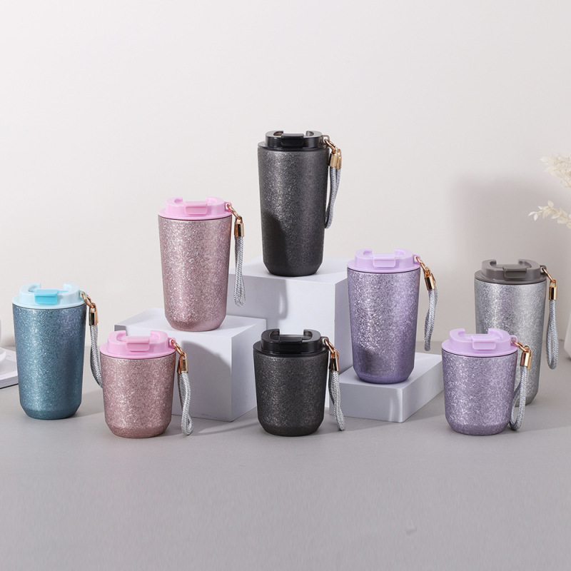 New Fresh Handle Titanium Coffee Cup Thermos Cup Portable Handy Cold Cup Wholesale Factory Insulated Water Bottle
