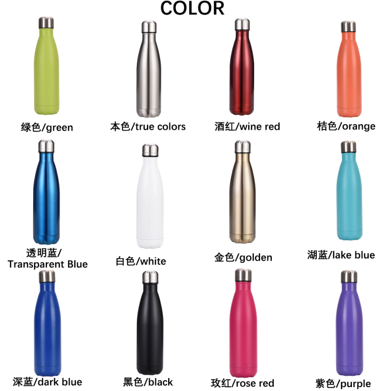 17oz Double Wall Insulated Stainless Steel Sports Water Bottle Gym Thermal OutdooCAto School