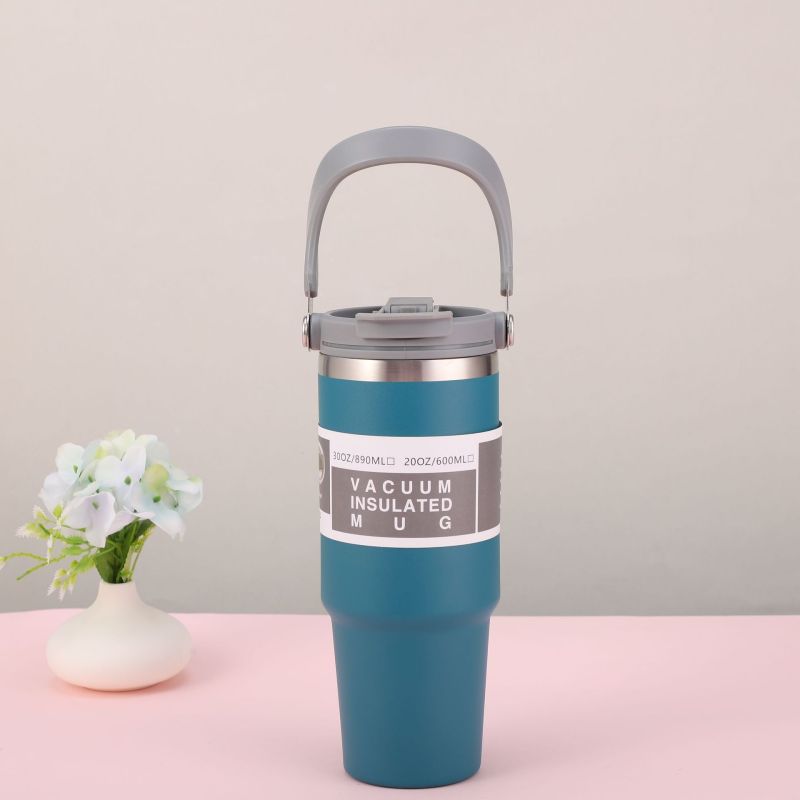 Large-Capacity Portable Insulation Cup 304 Stainless Steel Sports Jug With Straw for Car Coffee Business Gifts