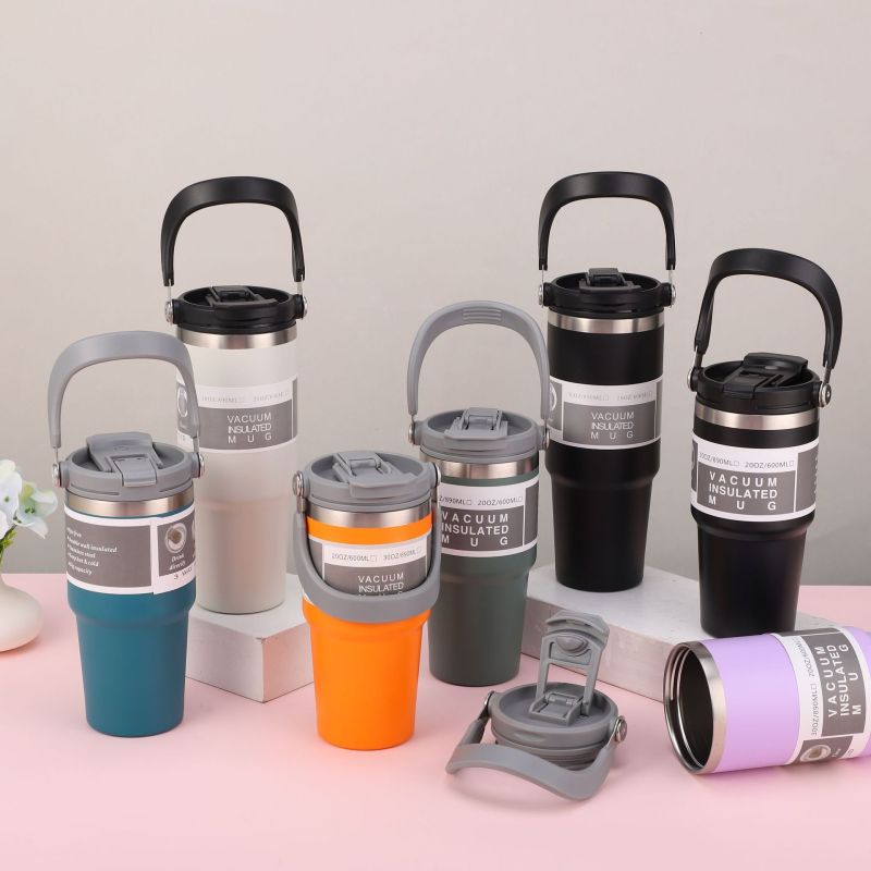 Large-Capacity Portable Insulation Cup 304 Stainless Steel Sports Jug With Straw for Car Coffee Business Gifts