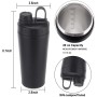 Custom Logo 304 Insulated Mixer Metal Stainless Steel Water Bottle, Eco Friendly Fitness Gym Protein Shaker Cup Bottle