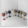 500ml Stainless Steel Wine Glass Goblet with Custom Logo Reusable Metal Stemmed Cup for Bar Party Wedding