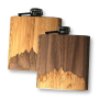Custom Logo 6oz Mini Stainless Steel Liquor Hip Flask With Modern Design Wooden Grain Liquor Flask for Travel for Men and Women