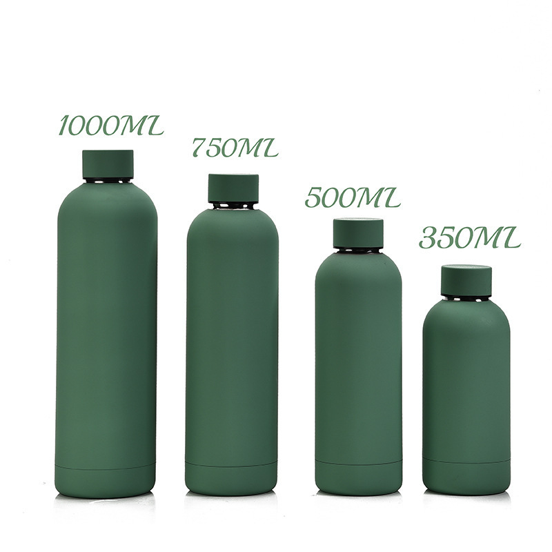 Custom 500ml 750ml 1000ml Stainless Steel Straight Sport Water Bottles With Lid Double Wall Vacuum Insulated Bottle