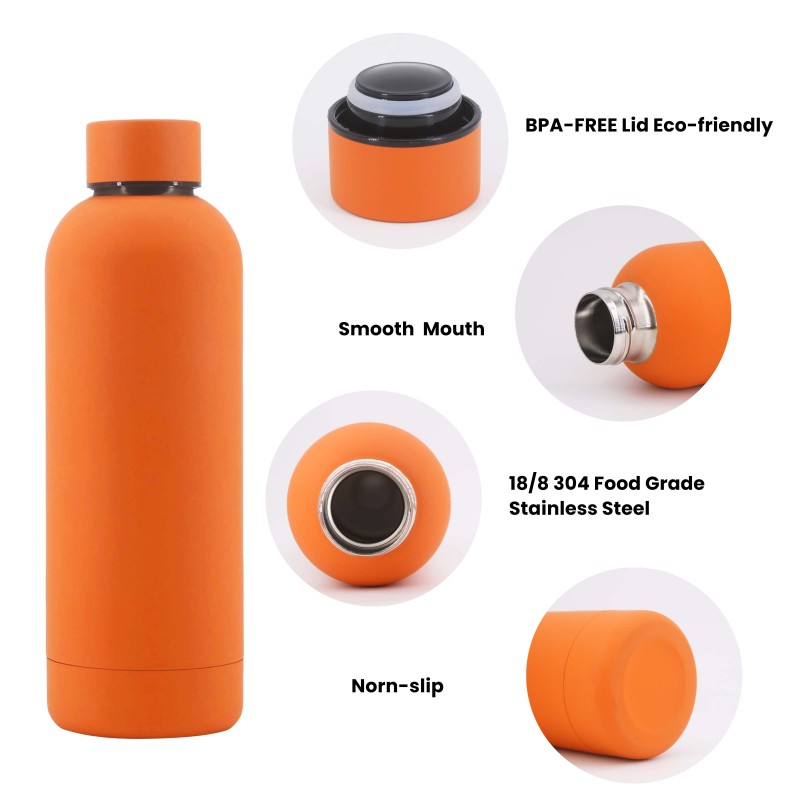 Custom 500ml 750ml 1000ml Stainless Steel Straight Sport Water Bottles With Lid Double Wall Vacuum Insulated Bottle