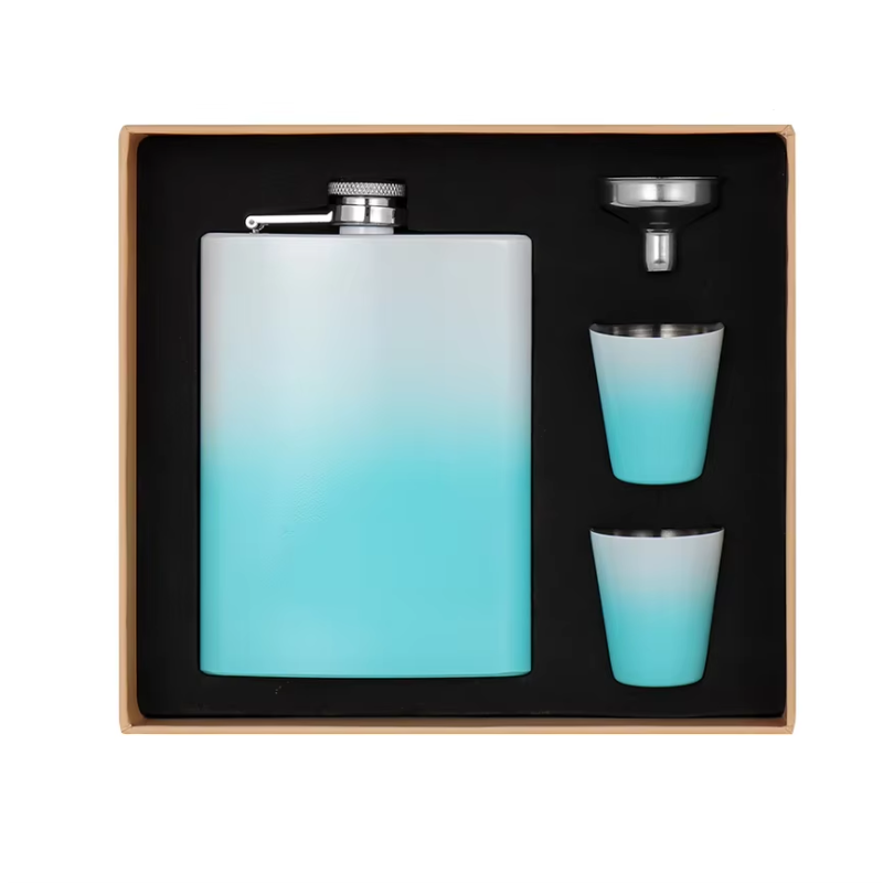 Business Gift Stainless Steel 6oz 7oz 8oz Hip Flask Set With Funnel and Shot Cups Gift Liquor Travel Alcoholic Hip Flasks