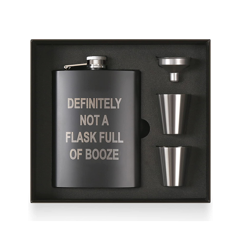 Business Gift Stainless Steel 6oz 7oz 8oz Hip Flask Set With Funnel and Shot Cups Gift Liquor Travel Alcoholic Hip Flasks