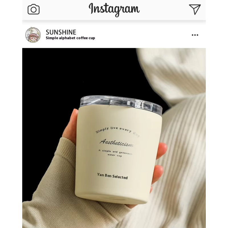 Coffee Cup Exquisite Luxury Insulated Coffee Tumbler High-Value Small Metal Water Cup Cold-Keeping Feature for Women