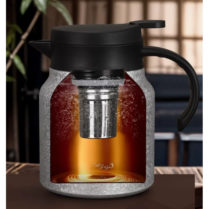 High-value Thermal Coffee Tea Pot Titanium Double Wall Vacuum Insulated Cool Touch Handle Hot/Cold Large Large Capacity