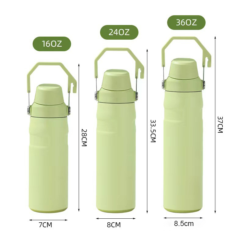 Thermal Water Bottle 500-1100ml Stainless Fast Flow Handle