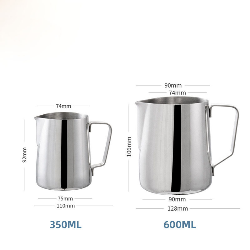 Food Grade Milk Jug 304 Stainless Steel Pitcher Sharp Spout Frothing Steaming Coffee Milk Frother Jug Milk Pitcher