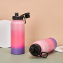 Eco Friendly 32 Ounce Double Wall Stainless Steel Reusable Vacuum Thermos Spout Sport Water Bottle with Gradient Color
