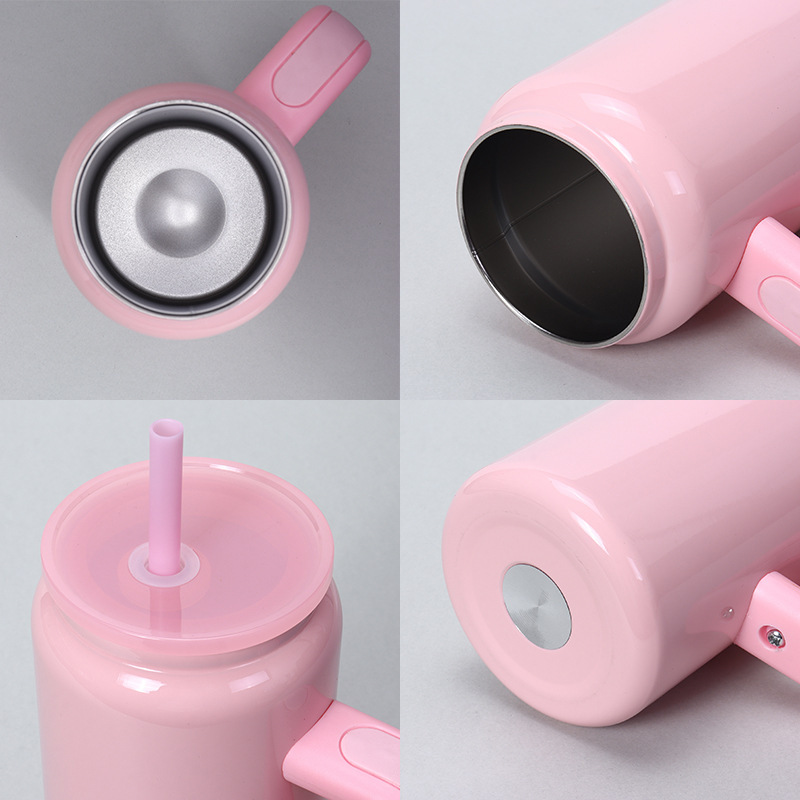 16oz Stainless Steel Water Bottle with Straw Custom logo Outdoor Portable Sport Vacuum Cup Handle Insulated