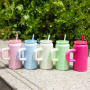 16oz Stainless Steel Water Bottle with Straw Custom logo Outdoor Portable Sport Vacuum Cup Handle Insulated 