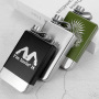 Portable 9oz Stainless Steel Hip Flask with Double Color Laser Logo Custom Mini Wine Whisky for Travel Metal Black Square Shape