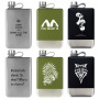Portable 9oz Stainless Steel Hip Flask with Double Color Laser Logo Custom Mini Wine Whisky for Travel Metal Black Square Shape