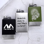 Portable 9oz Stainless Steel Hip Flask with Double Color Laser Logo Custom Mini Wine Whisky for Travel Metal Black Square Shape