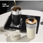 Custom 500ml Stainless Steel Coffee Cups Car Travel Double Drink Straw Mugs Vacuum Insulated Tumbler with Portable Strap