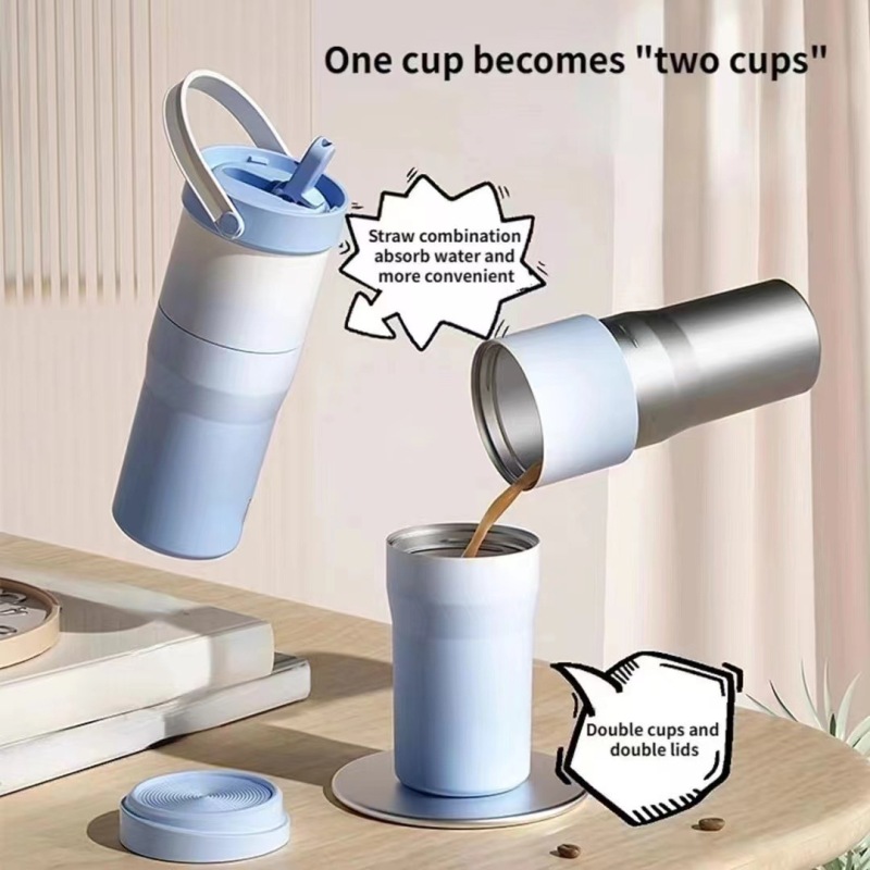 New Style 22oz Popular Long-Lasting Insulation Outdoor Vacuum Flask Stainless Steel Thermos Flask Travel Thermos Cup with Handle
