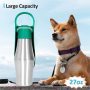 Outdoor 18/8 Stainless Steel Dog Water Bottle Leak Proof Portable 750ml Dog Drinking Water Bottle Dog Feeder with Bowl