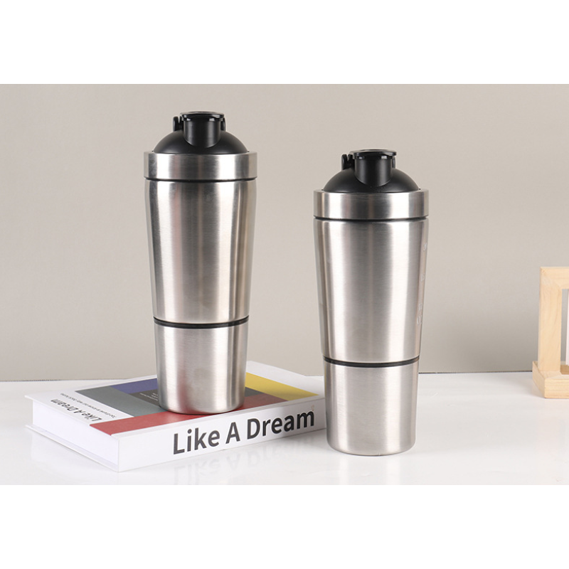 2025 New Arrival Custom Fitness Water Bottles Light Weight Stainless Steel Supplement Shaker Protein Mixing Bottle