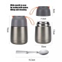 Leakproof Soup Containers Double Wall Stainless Steel Vacuum Insulated Portable Lunch Box With Folding Spoon
