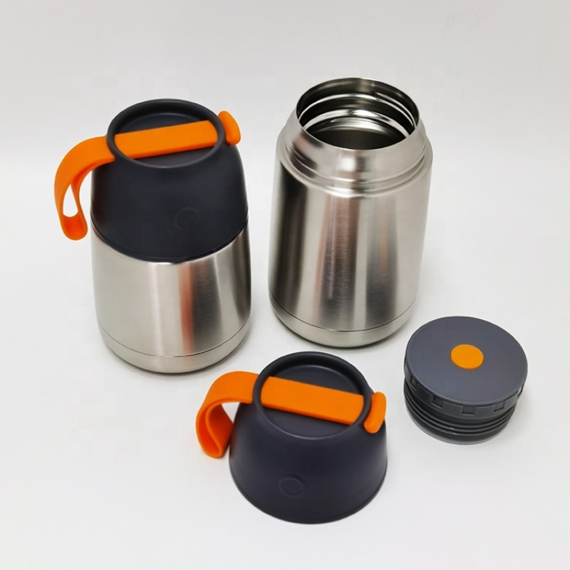Leakproof Soup Containers Double Wall Stainless Steel Vacuum Insulated Portable Lunch Box With Folding Spoon