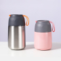 Leakproof Soup Containers Double Wall Stainless Steel Vacuum Insulated Portable Lunch Box With Folding Spoon