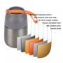 Leakproof Soup Containers Double Wall Stainless Steel Vacuum Insulated Portable Lunch Box With Folding Spoon