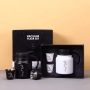 High Quality Double Vacuum Stainless Steel Pot Set with Two Cups Custom Arabic Logo Exquisite Business Gift  for Coffee